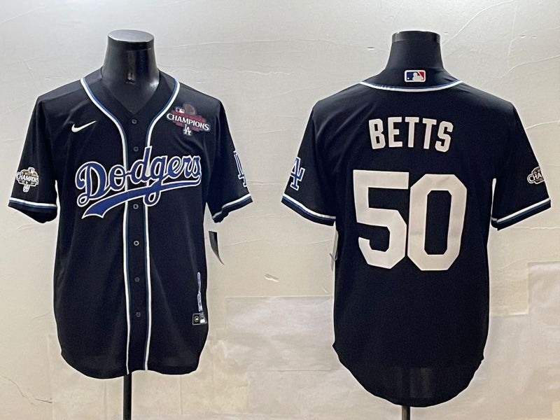 Men Los Angeles Dodgers #50 Betts Black Fashion Game 2025 Nike MLB Jersey style 3061->los angeles dodgers->MLB Jersey
